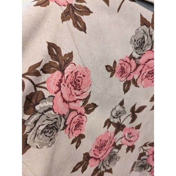 White Stag Women's 18w*20w Multicolor Floral Long Sleeve Button Up Suede Feel - Picture 6 of 6